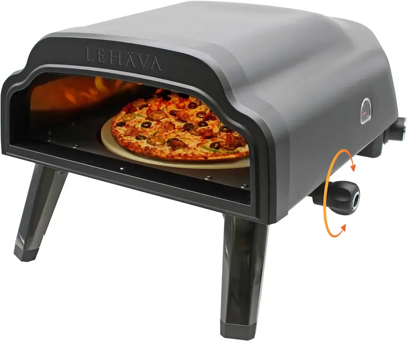 14″ Portable Propane Pizza Oven with 360° Rotating Stone – Flame King