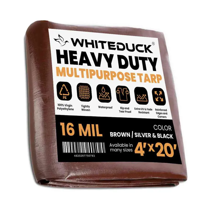 16-Mil Thick, 8 oz Heavy-Duty Poly Tarp – Weatherproof Cover for Equipment & Storage