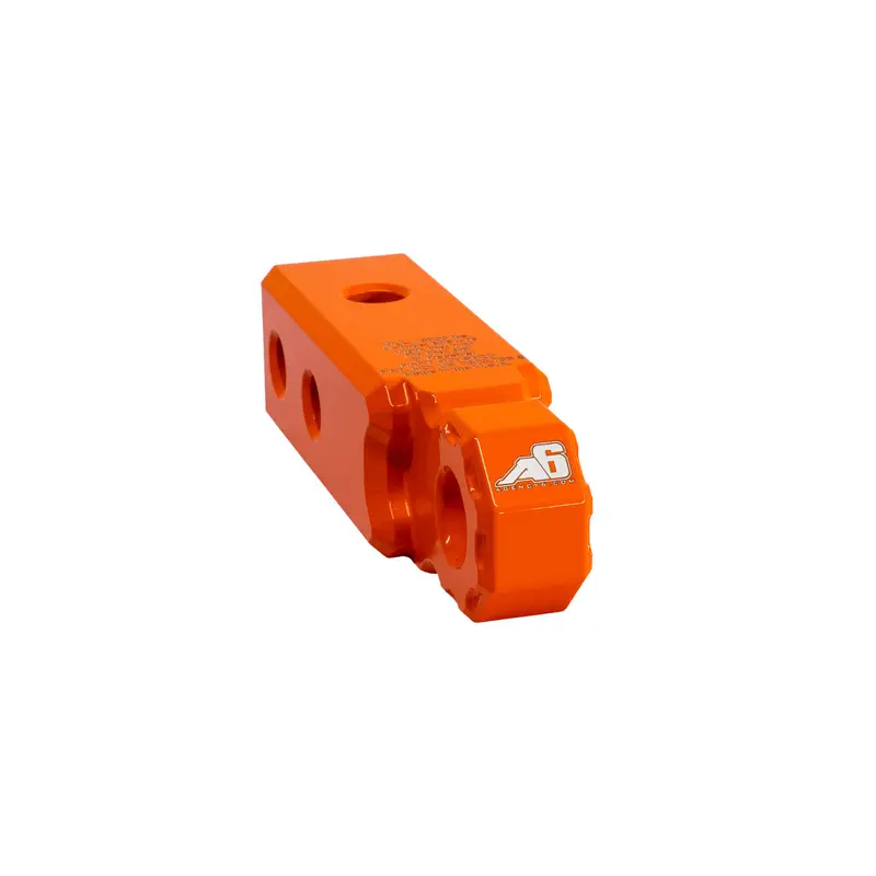 2-Inch Shackle Block – Orange Powder-Coated Steel