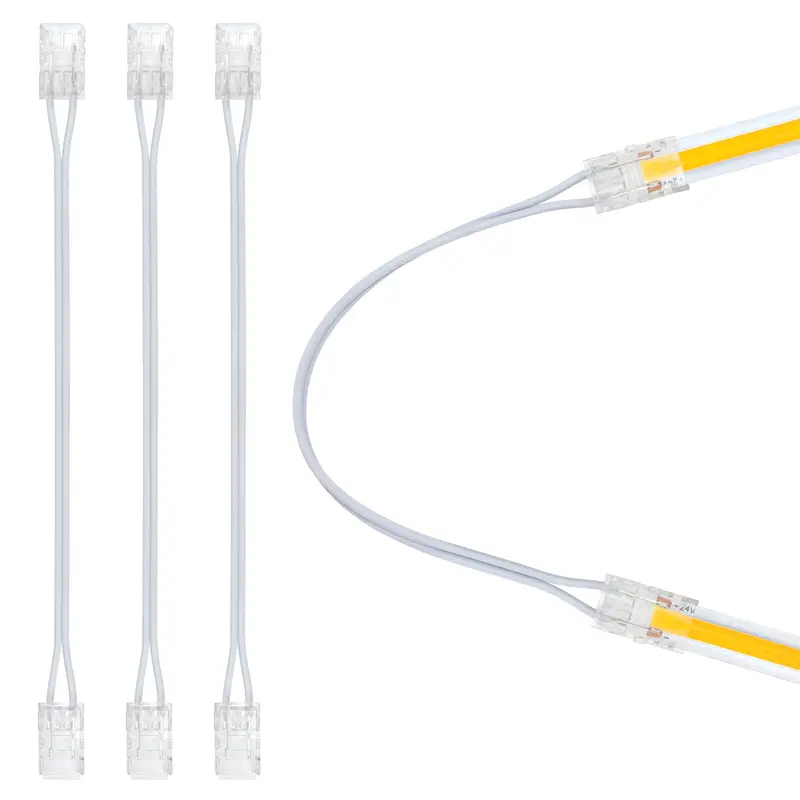2-Pin COB LED Strip Light Connector – Tape-to-Tape for High-Density Strips