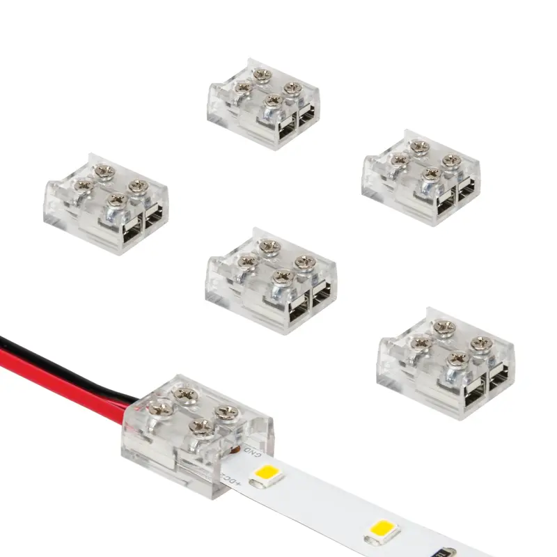 2-Pin LED Strip Light Screw-Type Tape-to-Wire Connector