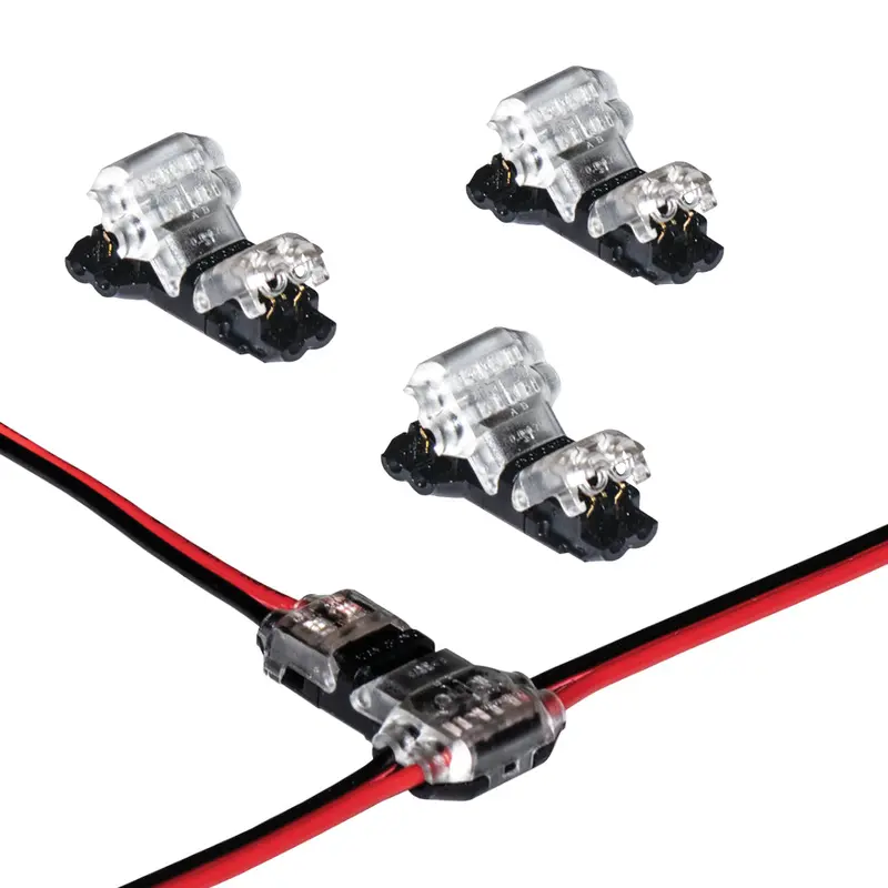 2-Pin LED Strip Light T-Connector – Wire-to-Wire Branching