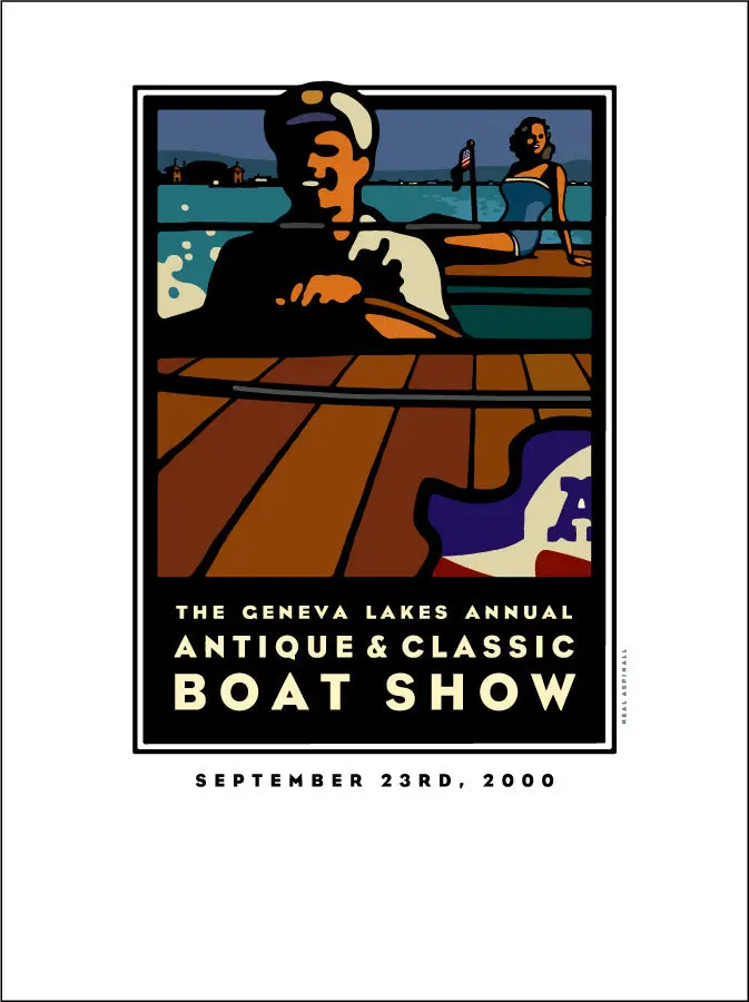 2000 Lake Geneva Antique & Classic Boat Show Heritage Offset Print