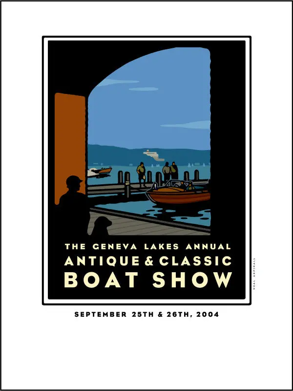 2004 Lake Geneva Antique & Classic Boat Show Commemorative Offset Print
