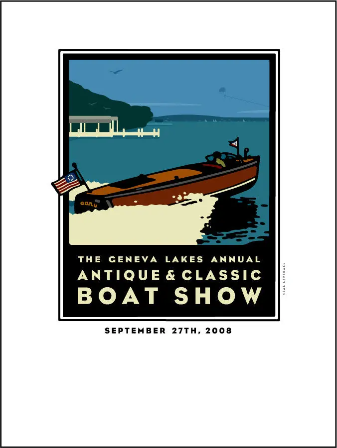 2008 Lake Geneva Antique & Classic Boat Show Fine Art Giclée Print