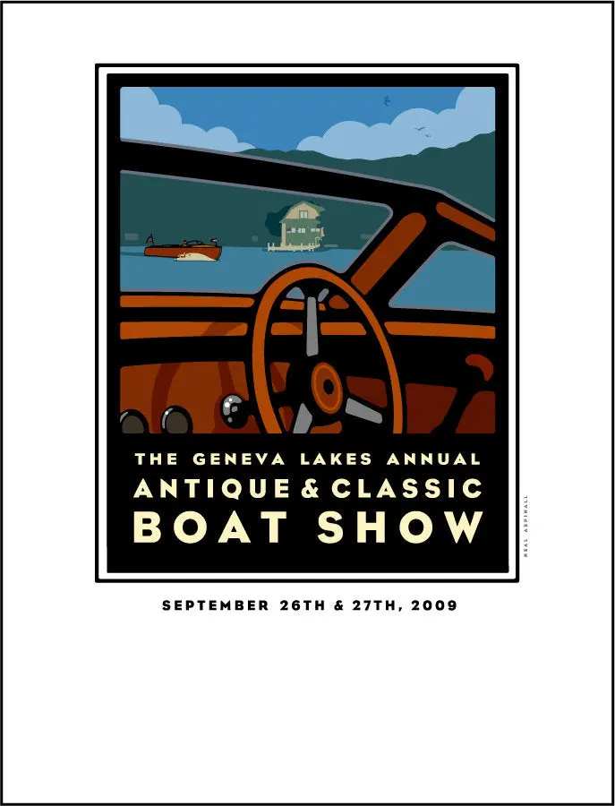 2009 Lake Geneva Antique & Classic Boat Show Archival Offset Print