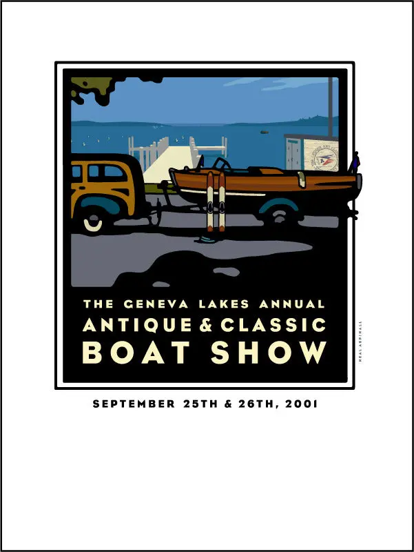 2009 Lake Geneva Antique & Classic Boat Show Vintage Offset Print