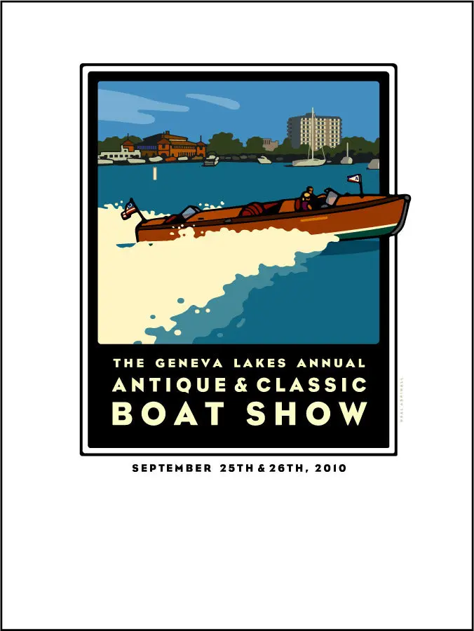 2010 Lake Geneva Antique & Classic Boat Show Collector Offset Print