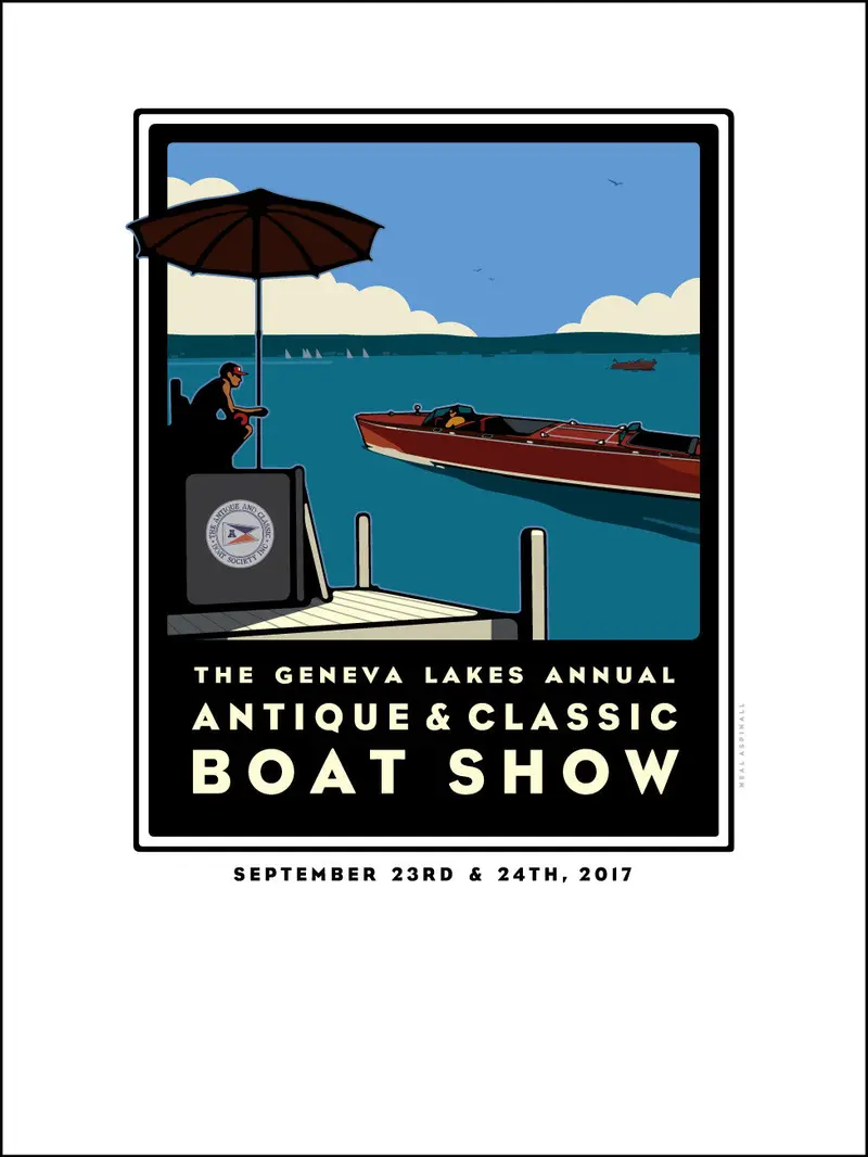 2017 Lake Geneva Antique and Classic Boat Show Offset Art Print