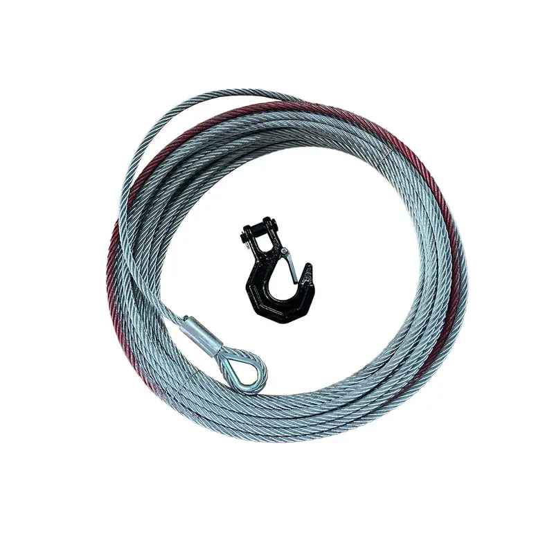 23/64″ x 65.6 ft Galvanized Steel Winch Cable – Includes Hook and Thimble