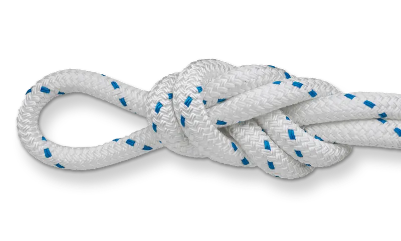 3/4″ White-and-Blue Double-Braid Short Rope