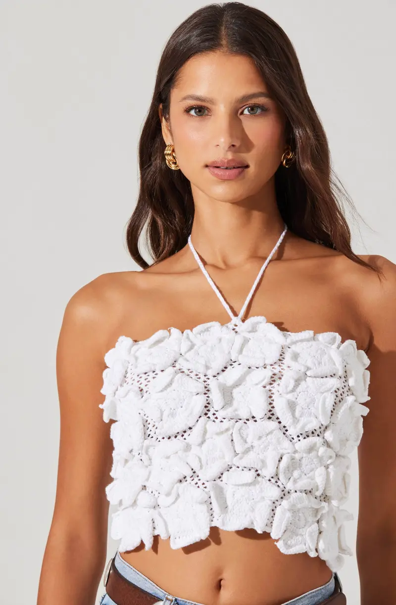 3D Floral Crochet Top by Primula
