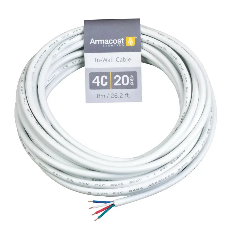 4-Conductor 20AWG In-Wall Certified Cable for LED Systems