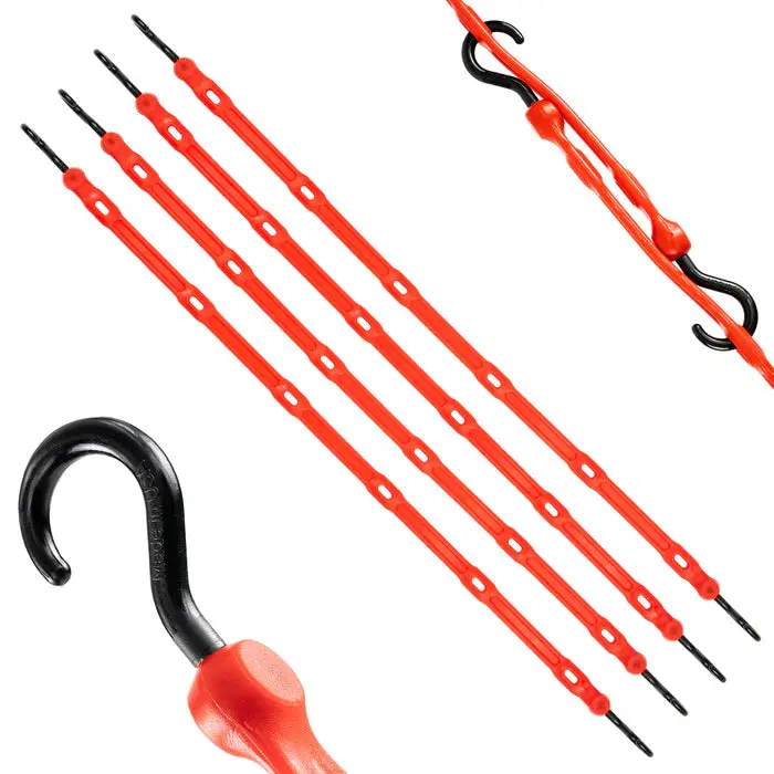 4-Pack Adjustable 36-Inch Bungee Straps with Hook-and-Loop Fasteners