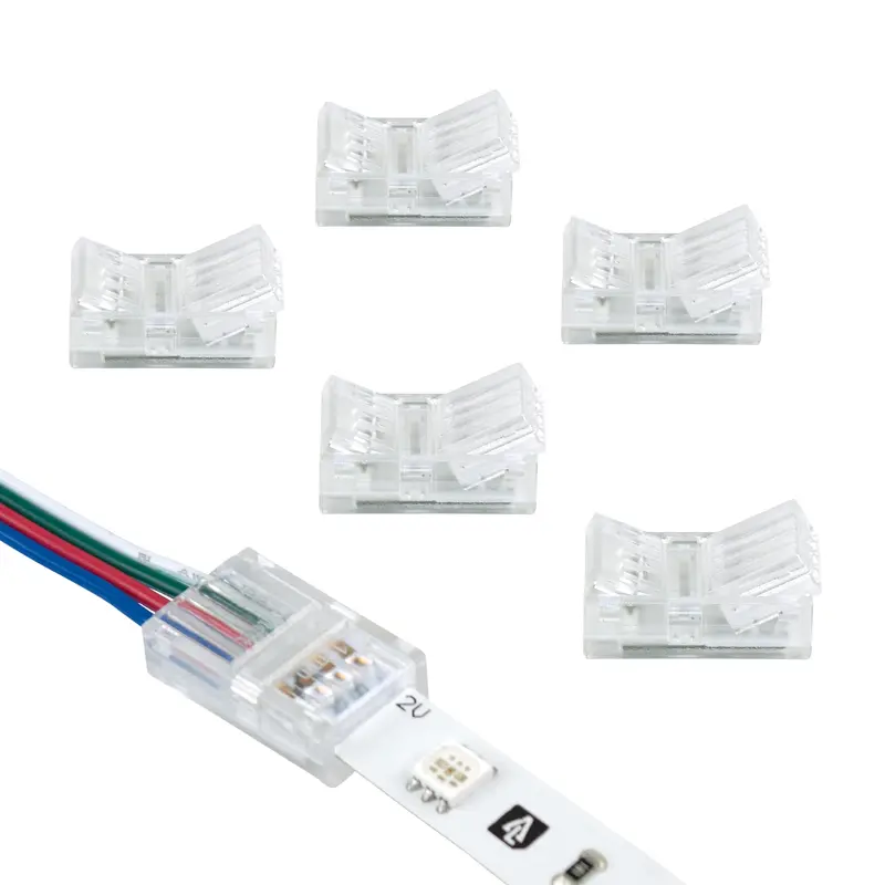 4-Pin RGB LED Strip Light Wire-to-Tape Connector