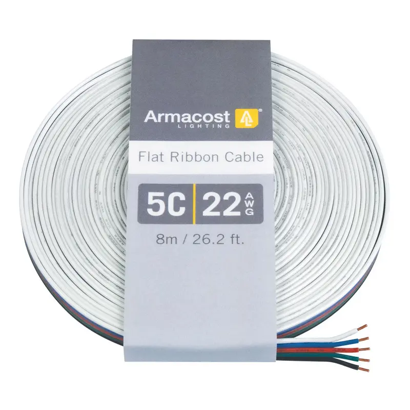 5-Conductor 22AWG Flat Ribbon Cable for Low-Voltage LED Applications