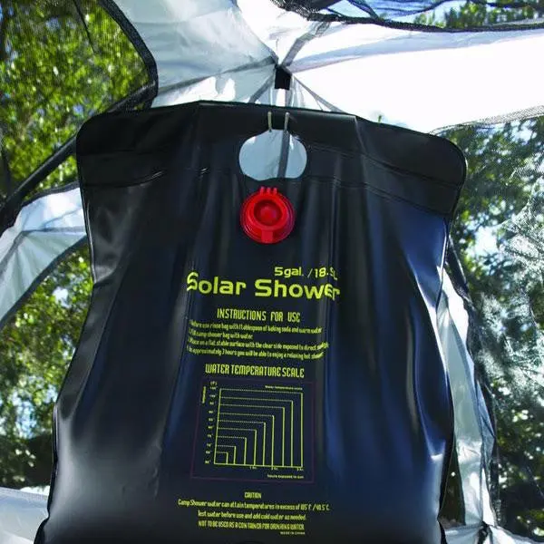 5-Gallon Portable Camp Shower with Hanging Hook and On/Off Valve