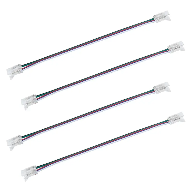 5-Pin COB RGB+W 6-Inch Pre-Wired LED Strip Connectors for Quick Installation