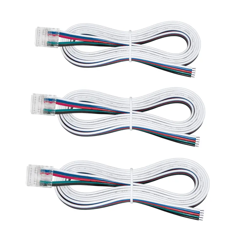 5-Pin RGB+W COB LED Strip Connector – 48-Inch Tape-to-Wire Adapter