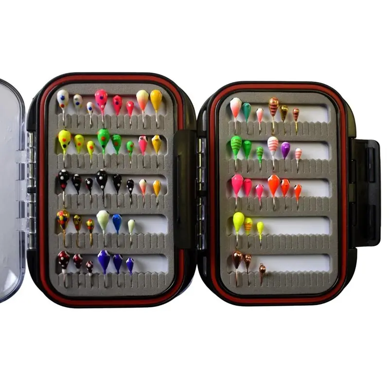 60-Piece Tungsten Jig Assortment with Durable Storage Box