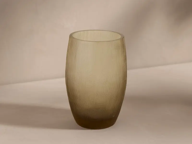 Abilene Glass Bath Tumbler – Olive Smoke Colored Drinking Tumbler