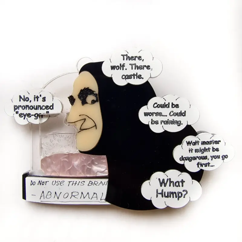 Abstract Brain-Shaped AB Crystal Brooch
