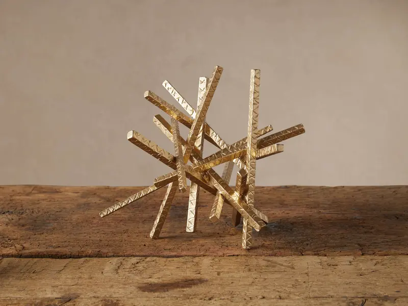 Abstract Metallic Bar-Style Sculpture for Modern Interiors