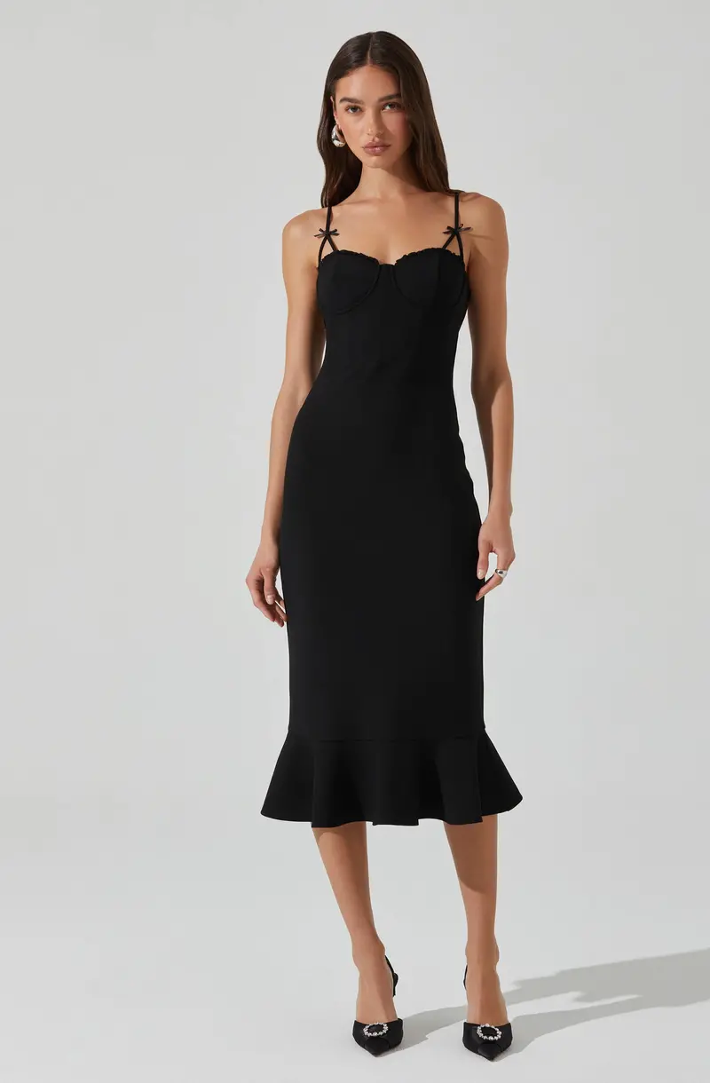 Adana Bustier Dress with Bow Accent