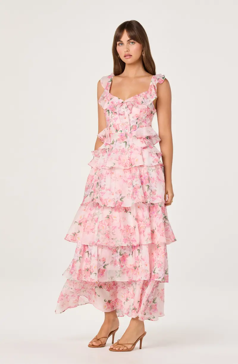 Adessa Ruffle-Tiered Floral Maxi Dress