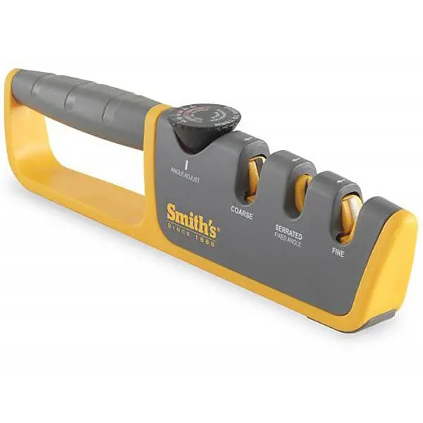 Adjustable Manual Knife Sharpener in Gray and Yellow – Precision Angle Control