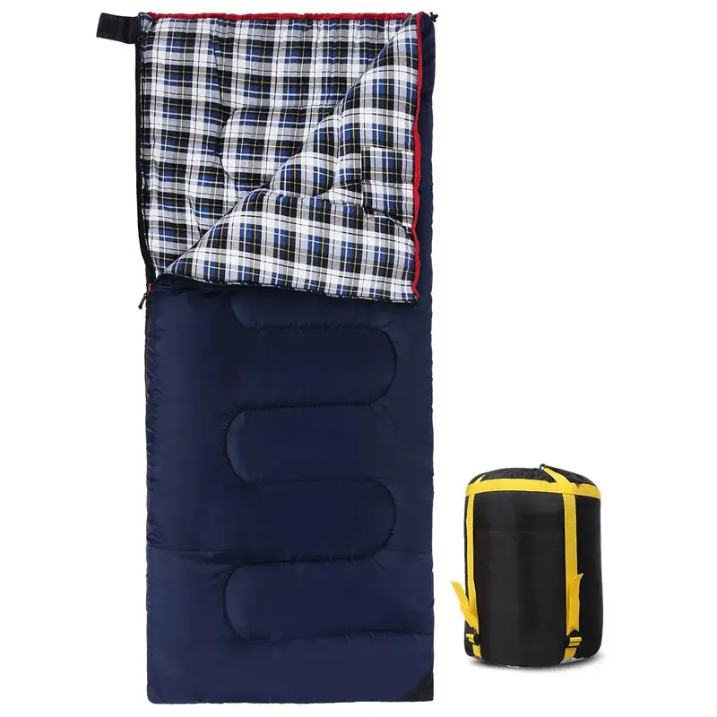 Adult Camping Sleeping Bag with Cotton Flannel Lining