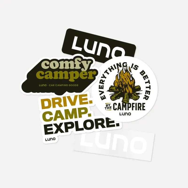 Adventure-Themed Camping Sticker Collection