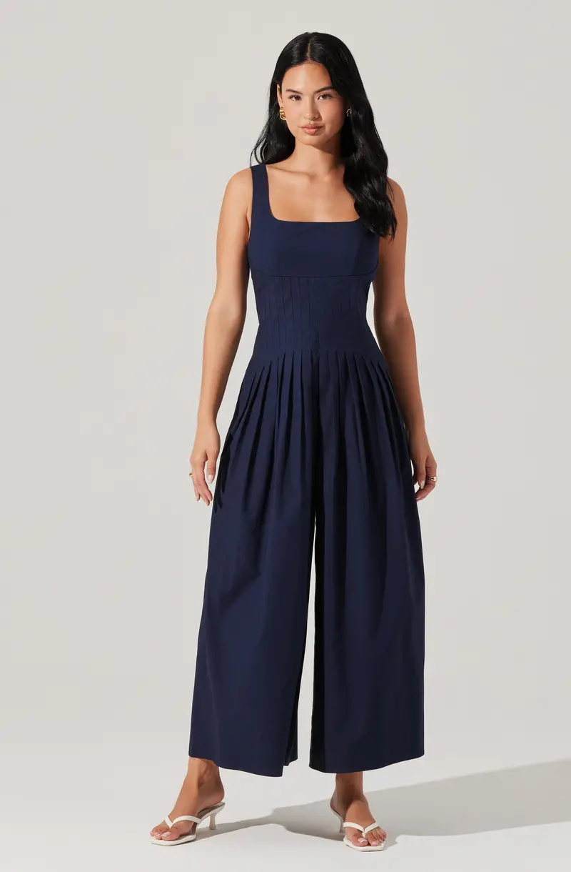 Aeryn Wide-Leg Pleated Jumpsuit