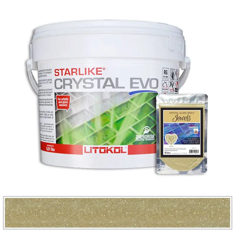Agate Starlike Crystal Evo Glass Tile Grout – 5.5 lb Container