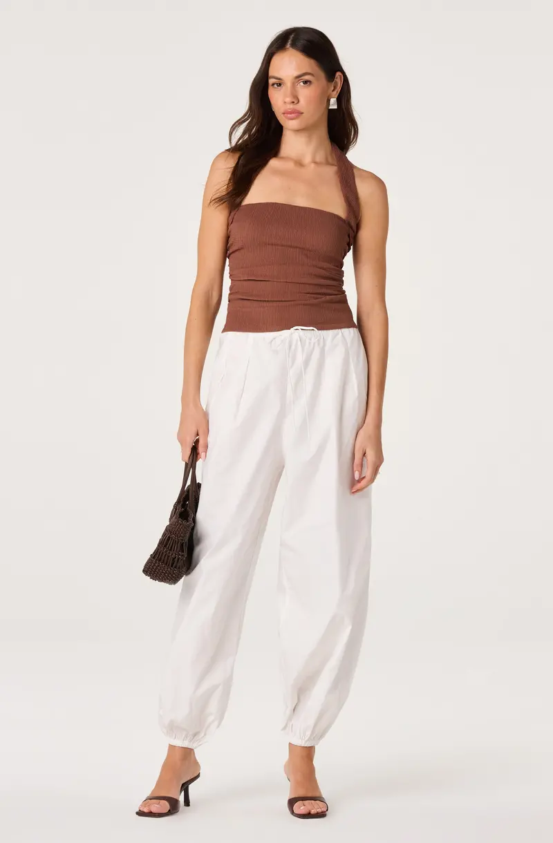 Airen Balloon Drawstring Wide-Leg Casual Pants
