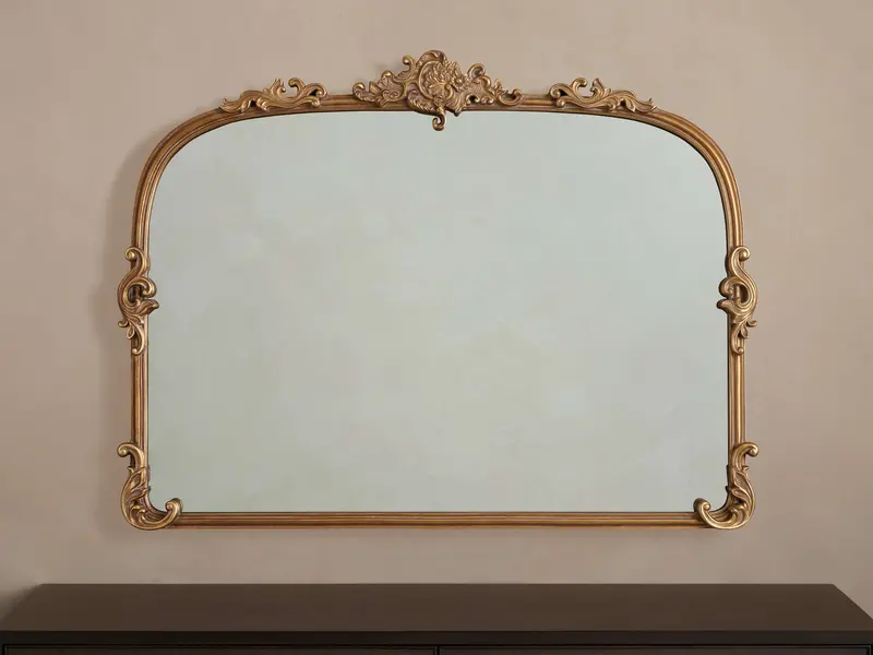 Alaine Mid-Century Dresser Mirror with Wood Frame