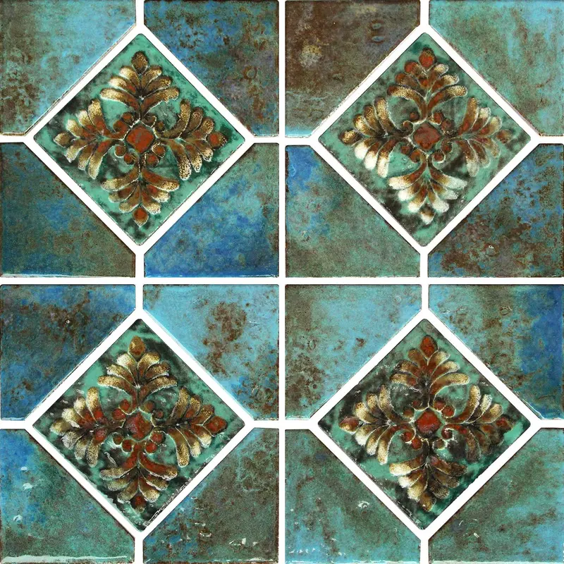 Albi Collection 6″ x 6″ Artisan Decorative Porcelain Pool Tile