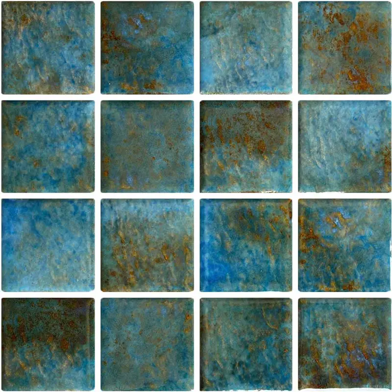 Albi Turquoise 3″ x 3″ Porcelain Pool Mosaic – Bright, Aqua-Toned Water-Resistant Tile