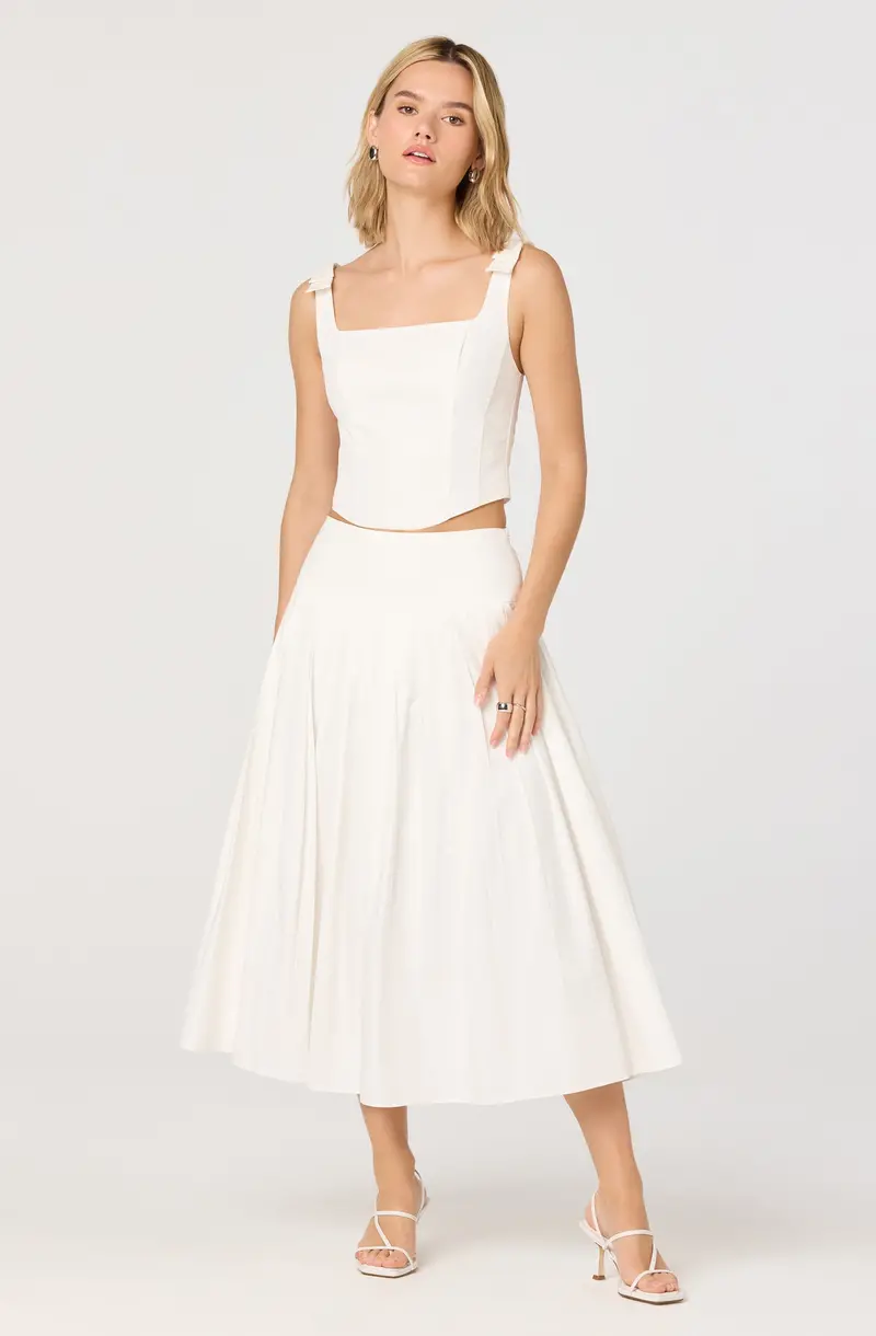 Alexcia Bow-Strap Corset Cropped Top
