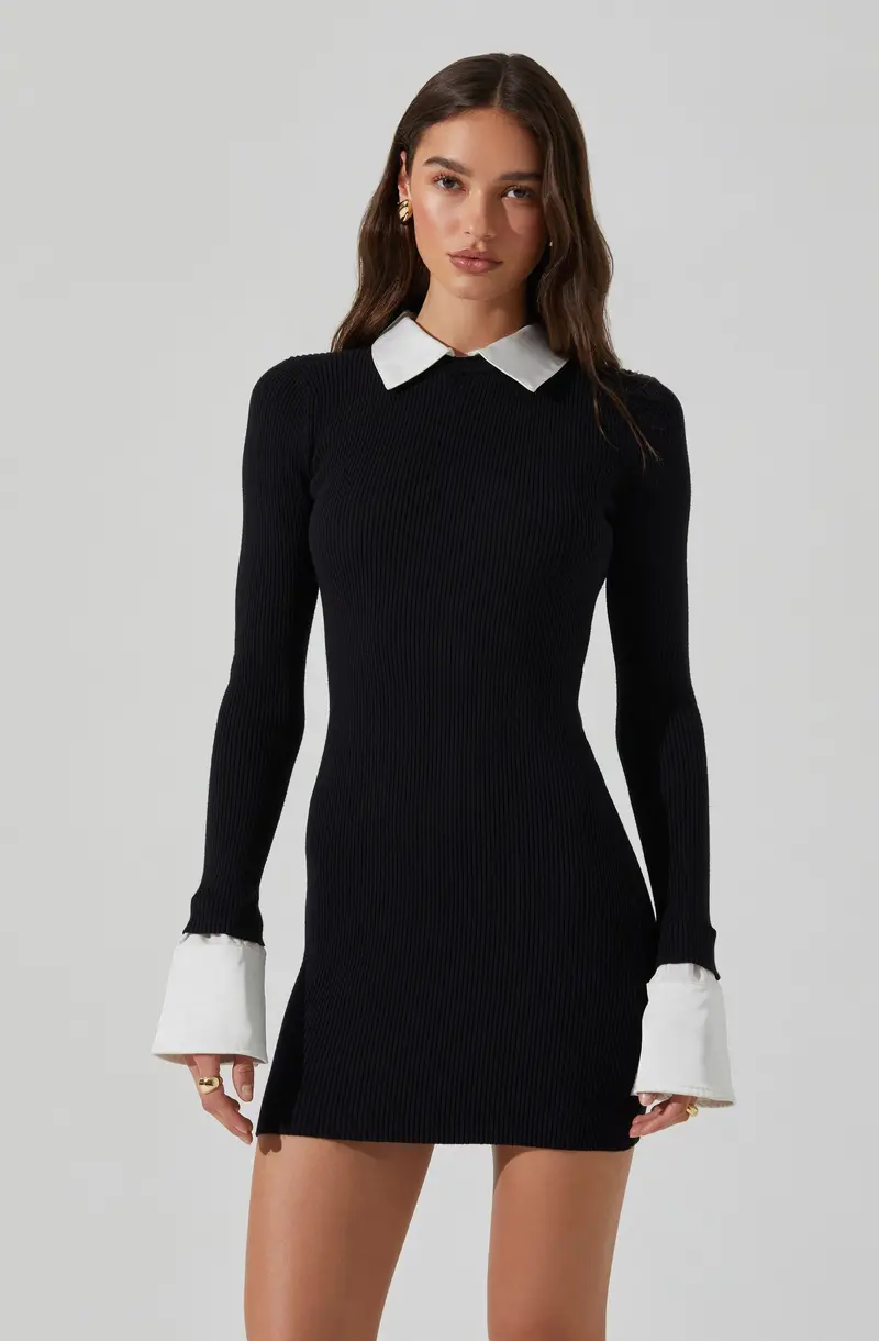Alexia Mixed-Media Mini Dress