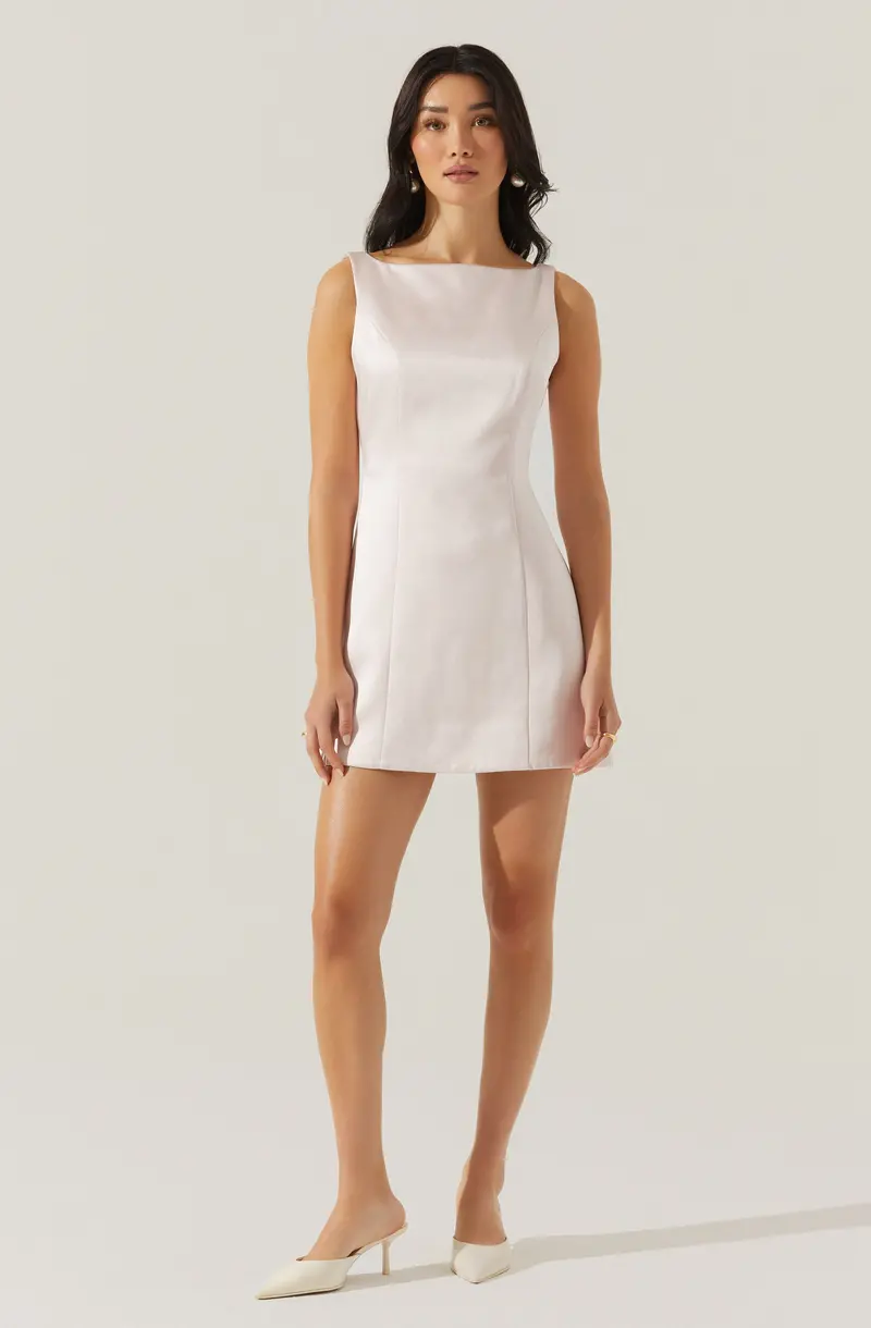 Alisanne Satin Mini Dress with Bias Cut