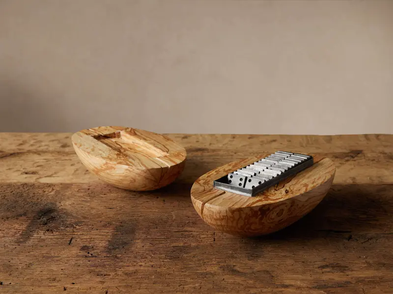 Almond Domino Storage Box – Minimalist Design