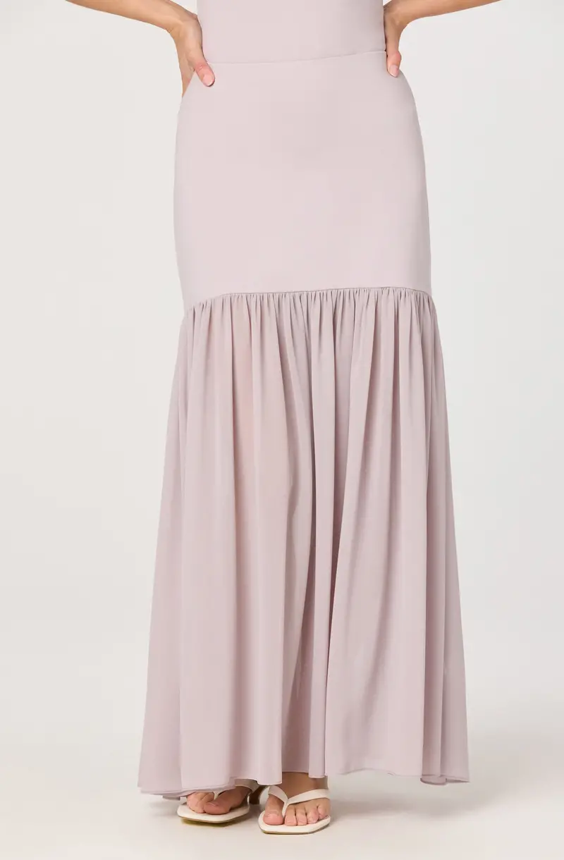 Aloyse Maxi Skirt with Contrast Drop Waist