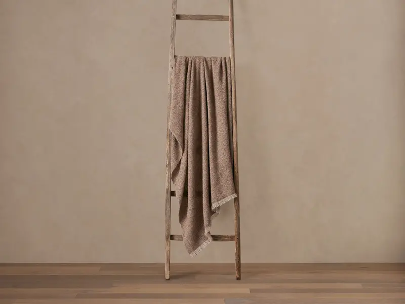 Alpaca-Blend Bouclé Texture Throw