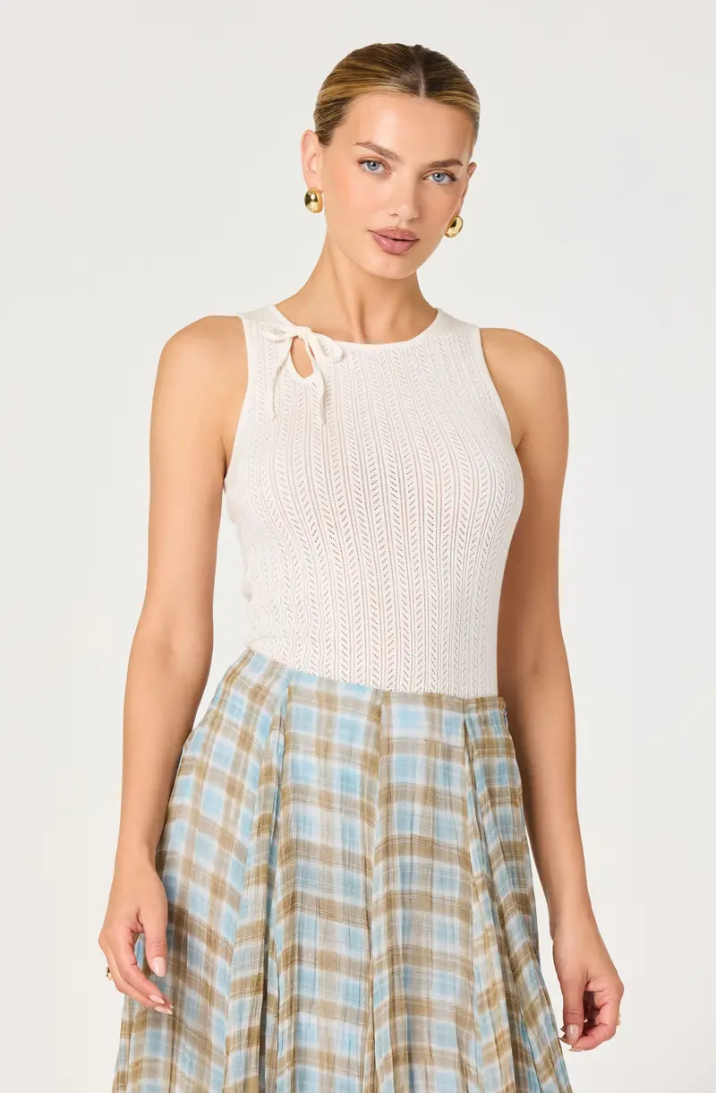 Alyse Sleeveless Pointelle Knit Top