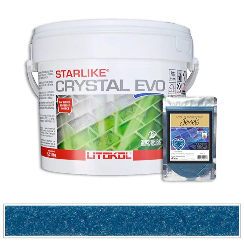 Amazonite Starlike Crystal Evo Glass Tile Grout – 5.5 lb Container