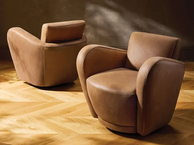Amelia Leather Swivel Office or Accent Chair