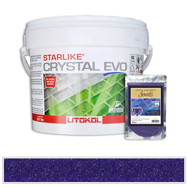 Amethyst Starlike Crystal Evo Glass Tile Grout – 5.5 lb Container