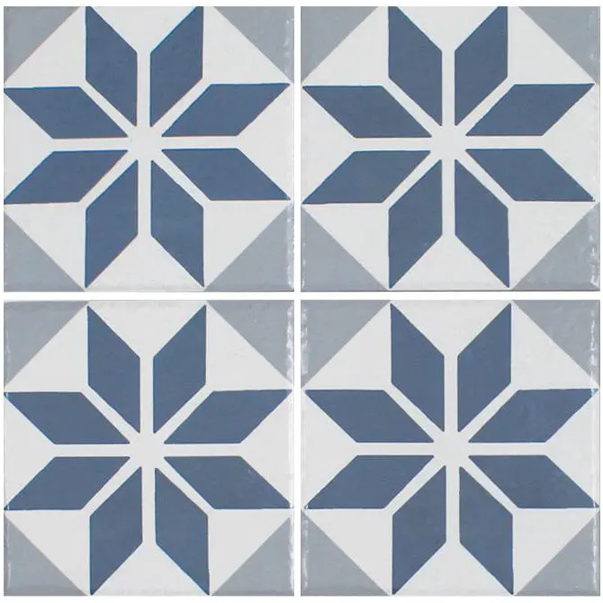 Ancient Floridita Azul 6×6 Handcrafted Porcelain Pool Tile