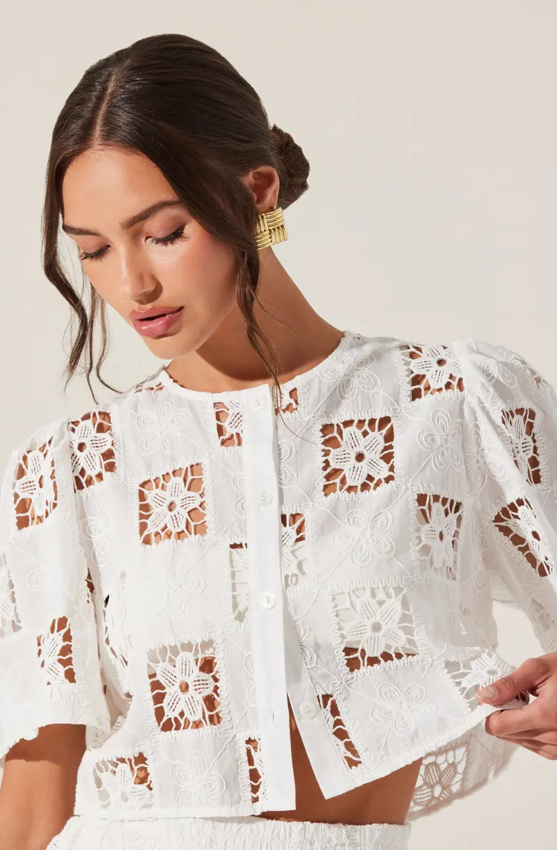 Andolina Crochet-Lace Crop Top